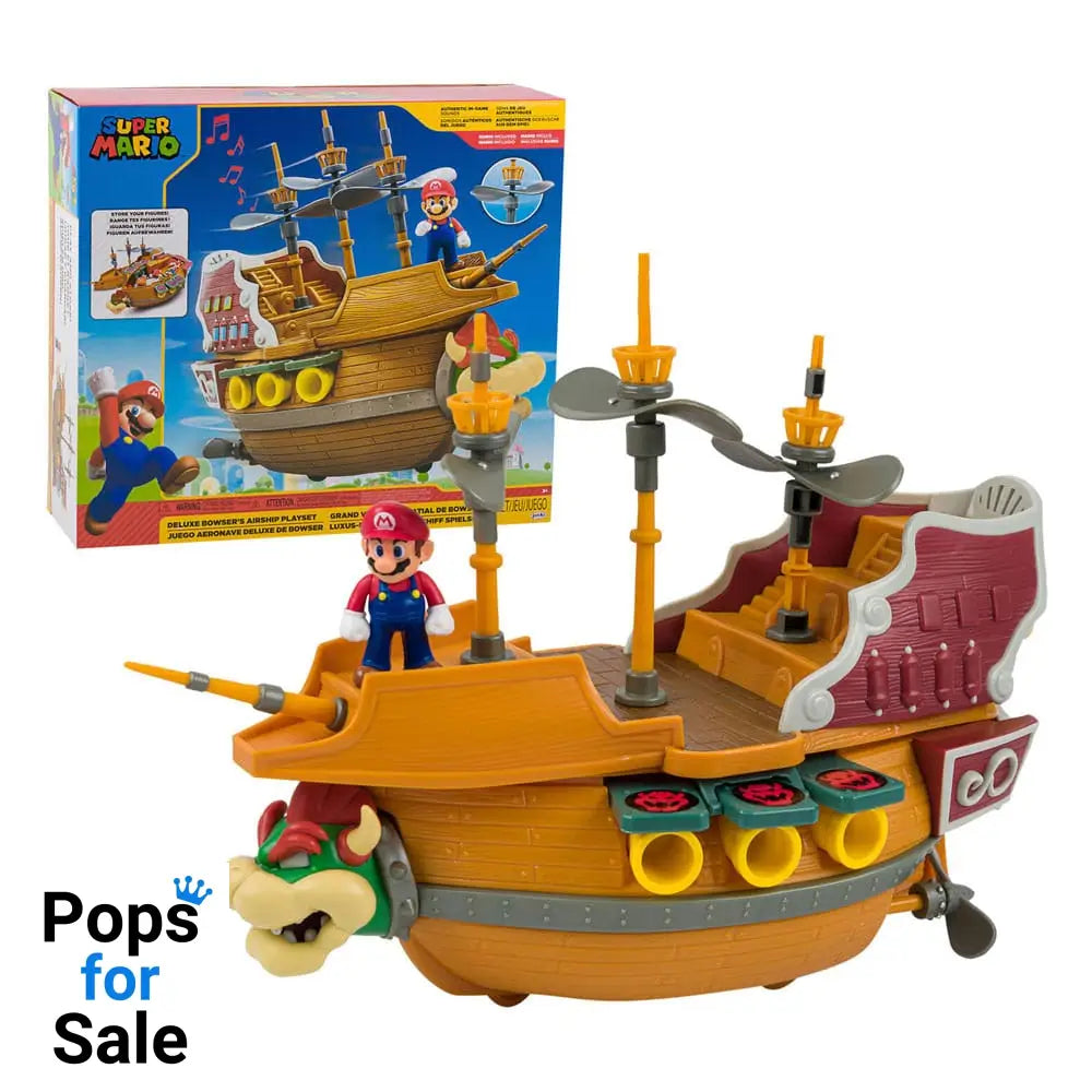 World of Nintendo Super Mario Playset Bowser's Airship Deluxe