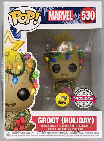 #530 Groot (Holiday) Glow Marvel Guardians Of The Galaxy Box Damaged Funko POP