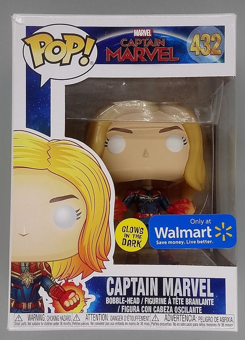 #432 Captain Marvel (Powered Up) Glow Marvel Captain Marvel Box Damaged Funko POP