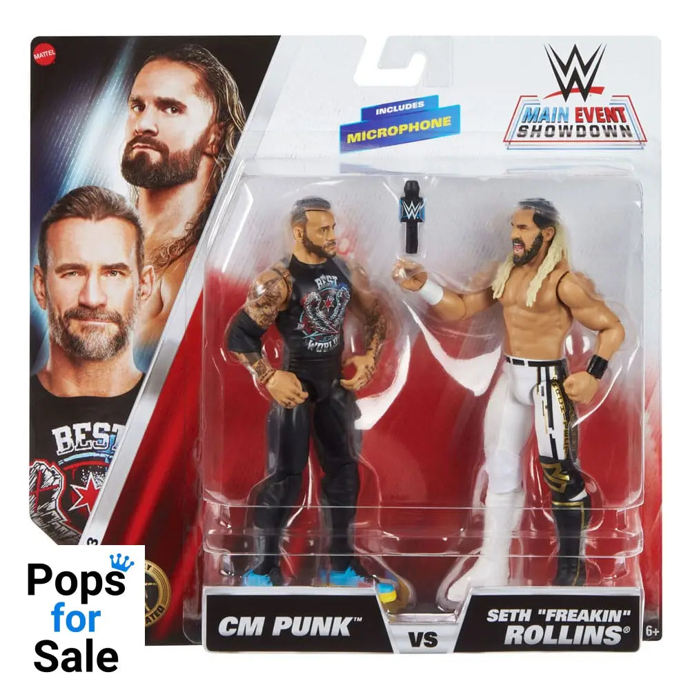 WWE Main Event Showdown Action Figures CM Punk vs Seth ’Freakin’ Rollins 2-Pack 15 cm Action figures