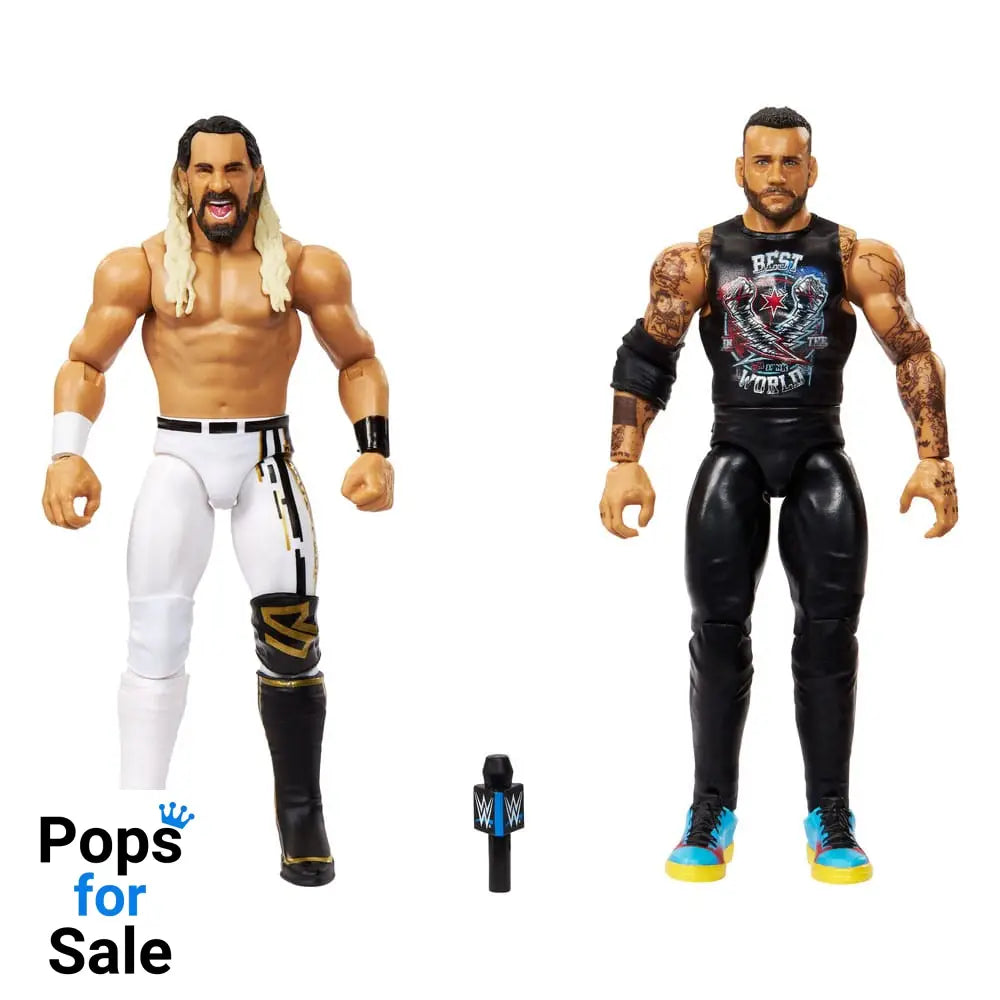 WWE Main Event Showdown Action Figures CM Punk vs Seth &quot;Freakin&quot; Rollins 2-Pack 15 cm