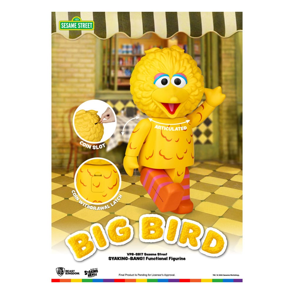 Sesame Street Syaking Bang Series PVC coin bank Big Bird 49 cm Banks