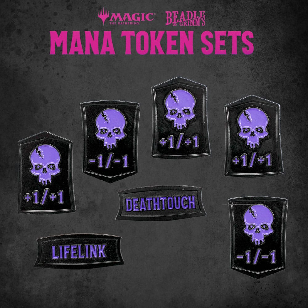 Magic the Gathering Dice and Token Pack Black Mana Miniature Gaming & Tabletop