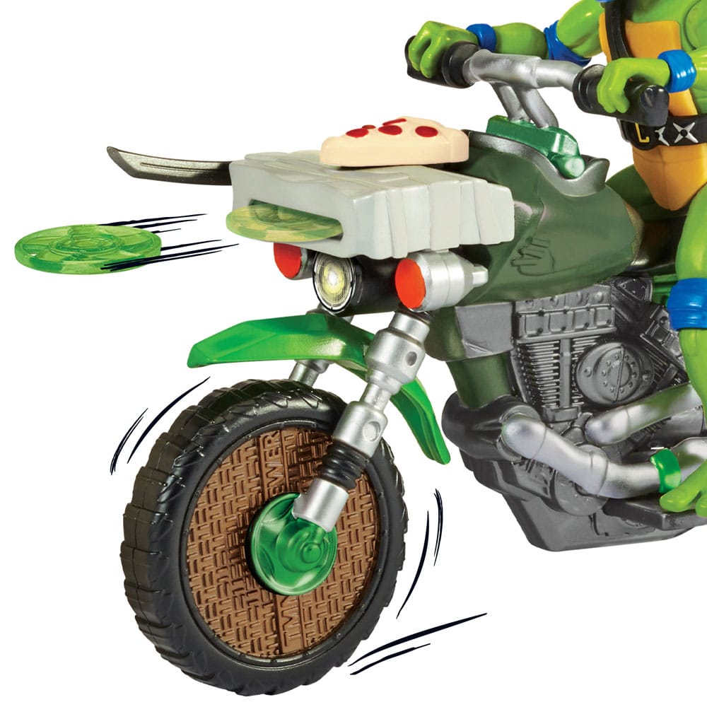 Teenage Mutant Ninja Turtles: Mutant Mayhem Drive N Kick Action Figure Leonardo & Motorcycle 11 cm