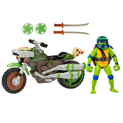 Teenage Mutant Ninja Turtles: Mutant Mayhem Drive N Kick Action Figure Leonardo & Motorcycle 11 cm Action figures