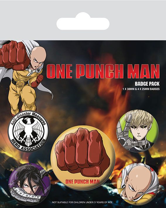 One Punch Man Pin-Back Buttons 5-Pack Destructive Pins & Brooches