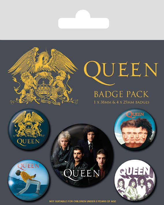 Queen Pin-Back Buttons 5-Pack Classic Pins & Brooches