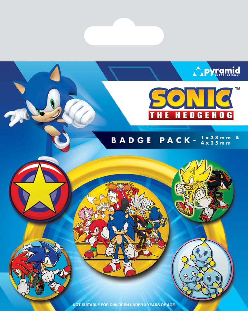 Sonic the Hedgehog Pin-Back Buttons 5-Pack Speed Team Pins & Brooches