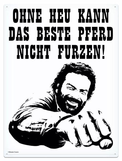 Bud Spencer Tin Sign Pferd Faust 30 x 40 cm