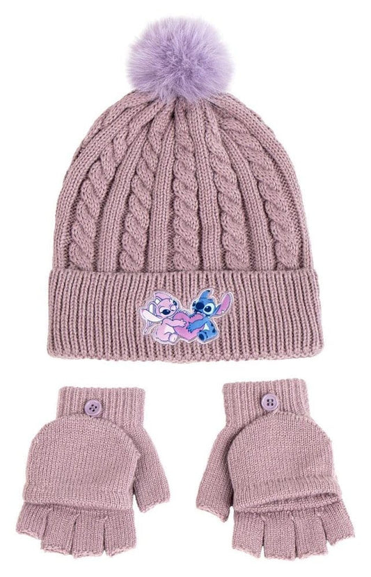 Lilo & Stitch Beanie & Gloves 2-Set Pink