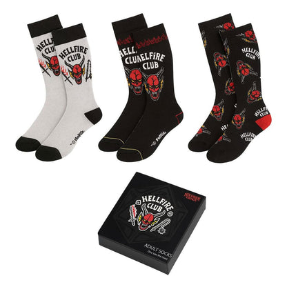 Stranger Things Socks 3-Pack 38-45 Hellfire Club Footwear
