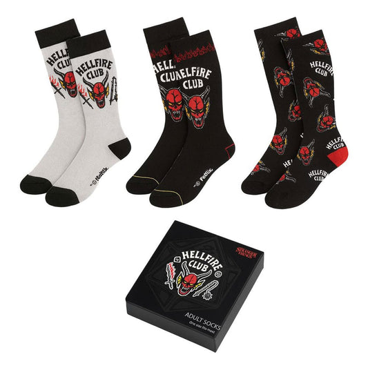 Stranger Things Socks 3-Pack 38-45 Hellfire Club Footwear