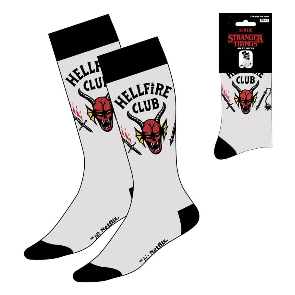 Stranger Things Socks Hellfire Club White 38-45 Footwear