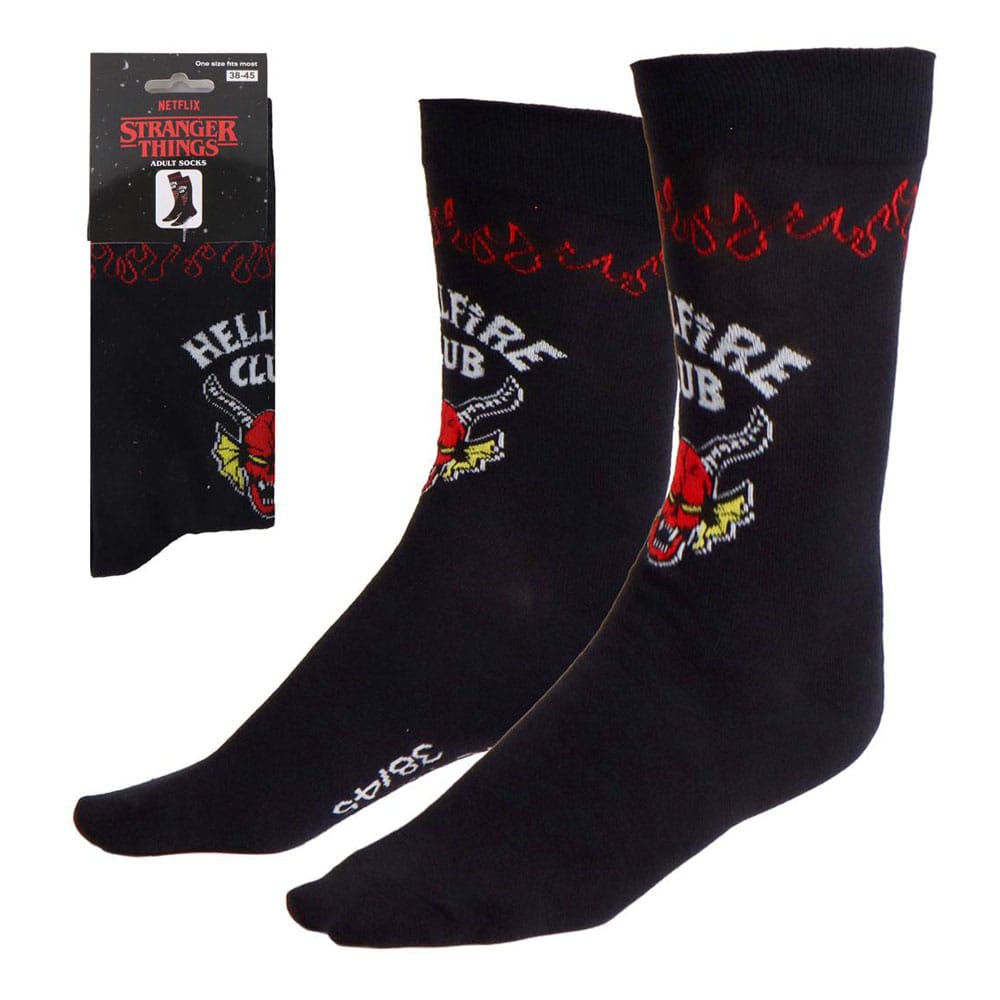 Stranger Things Socks Hellfire Club Black 38-45