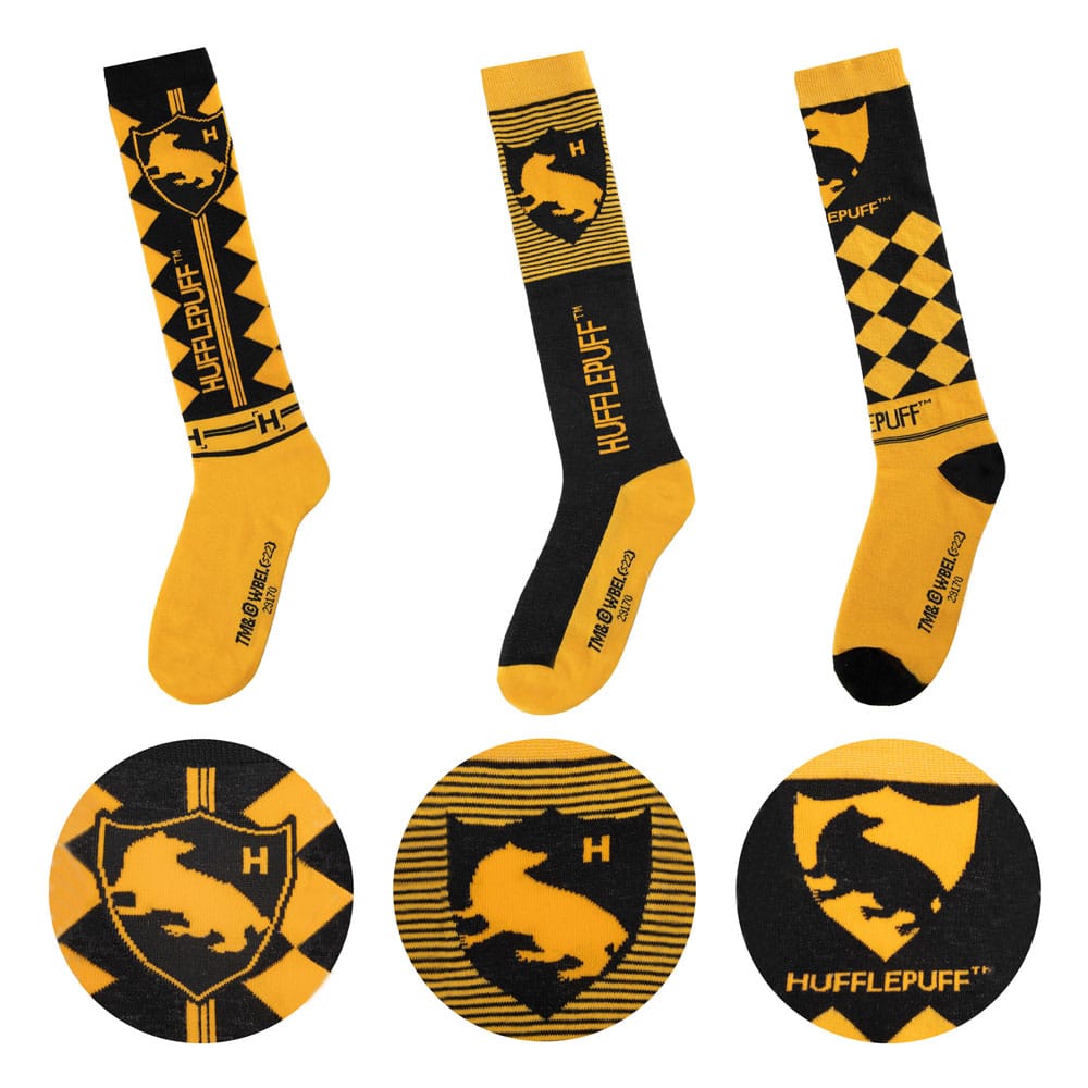 Harry Potter Knee-high socks 3-Pack Hufflepuff Footwear