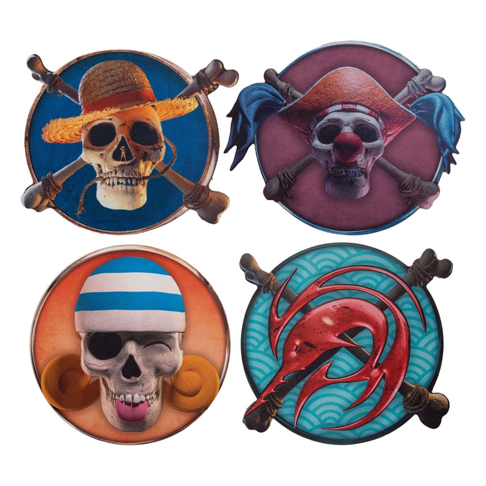 One Piece Coaster 4-Pack Characters #1 Glasses & Coasters