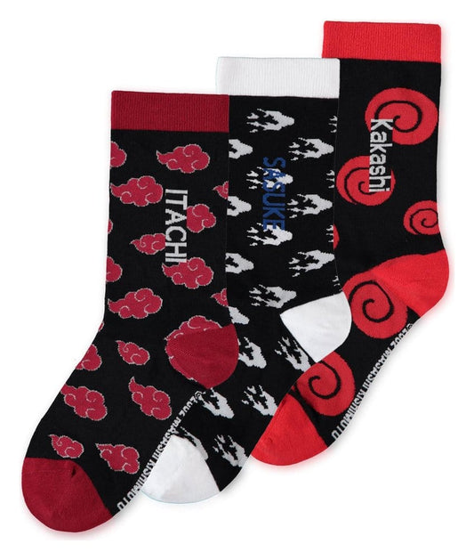 Naruto Socks Sasuke, Kakashi, Itachi 3-Pack 43-46