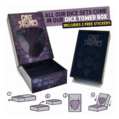 CritStones Liquid Core Dice Set Orbital Tide (silver ink) (7)