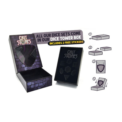 CritStones Liquid Core Dice Set Orbital Tide (silver ink) (7)
