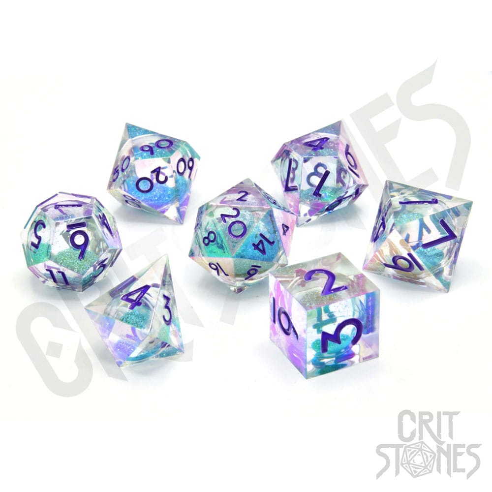 CritStones Liquid Core Dice Set Fantasia Fluid Electroplated  (7)