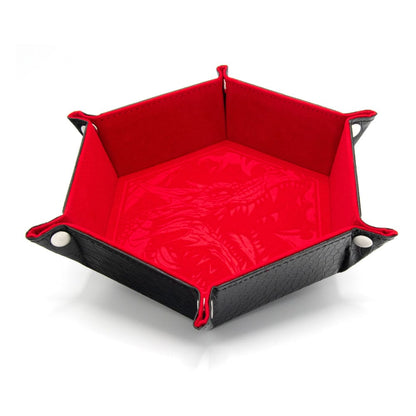 CritStones Folding Dice Tray Dragon Skin Edition Red