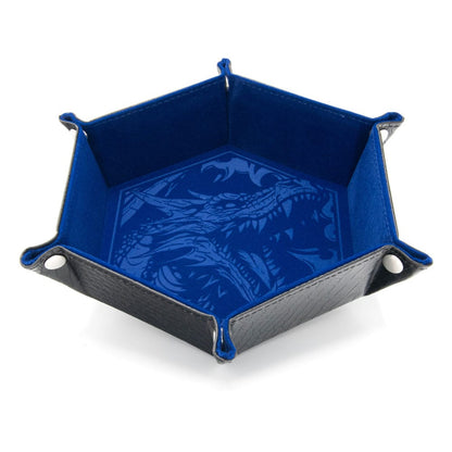 CritStones Folding Dice Tray Dragon Skin Edition Blue