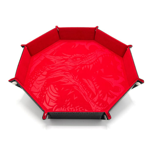 CritStones Folding Dice Tray Dragon Skin XL Edition Red