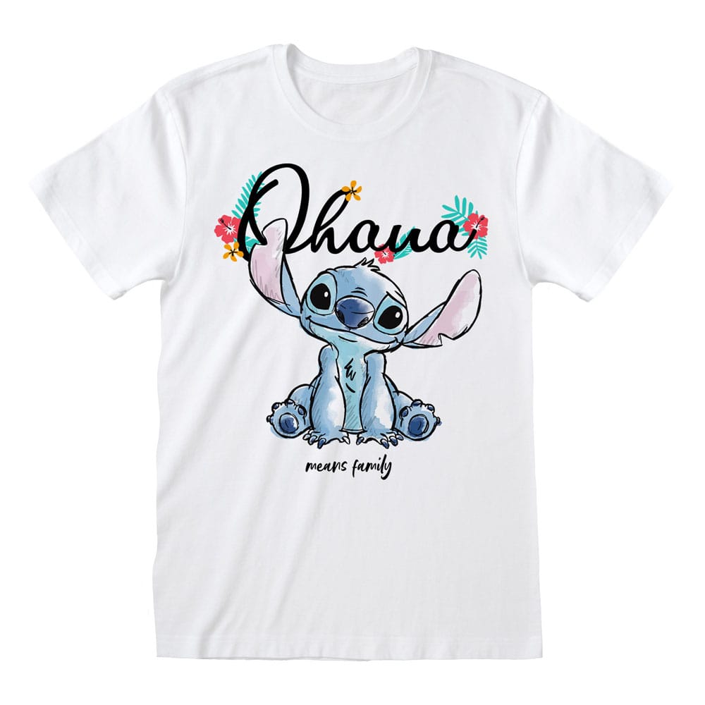 Lilo & Stitch T-Shirt Ohana Means Family White Size M T-shirts
