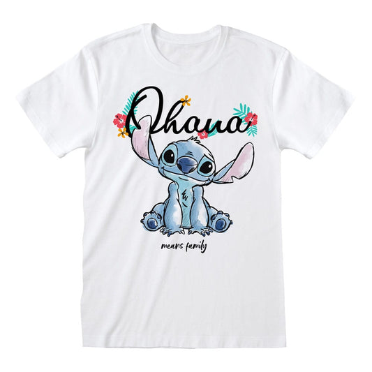 Lilo & Stitch T-Shirt Ohana Means Family White Size M T-shirts