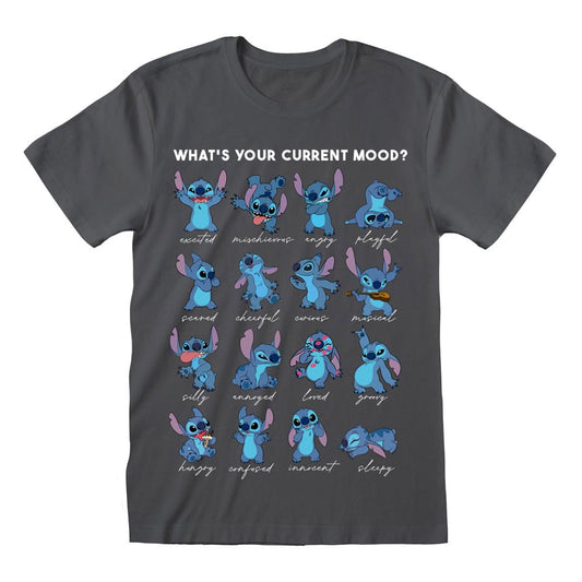 Lilo & Stitch T-Shirt Stitch Emotions Charcoal Size XL T-shirts