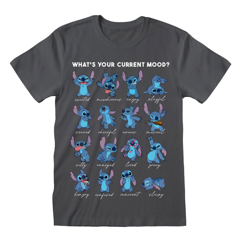 Lilo & Stitch T-Shirt Stitch Emotions Charcoal Size L T-shirts