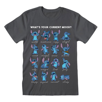 Lilo & Stitch T-Shirt Stitch Emotions Charcoal Size S T-shirts