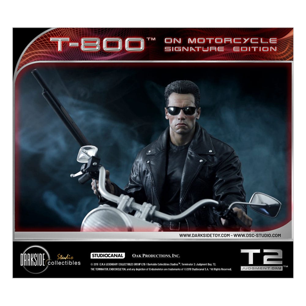 Terminator 2 Statue T-800 On Motorcycle Limited Signature Edition Exclusive 70 cm