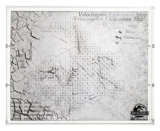 Jurassic Park III Excavation Map Velociraptor 27 cm