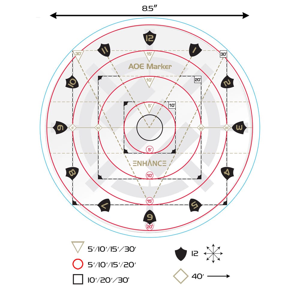Enhance RPG Series 30ft Spell AoE Damage Template