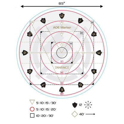 Enhance RPG Series 30ft Spell AoE Damage Template