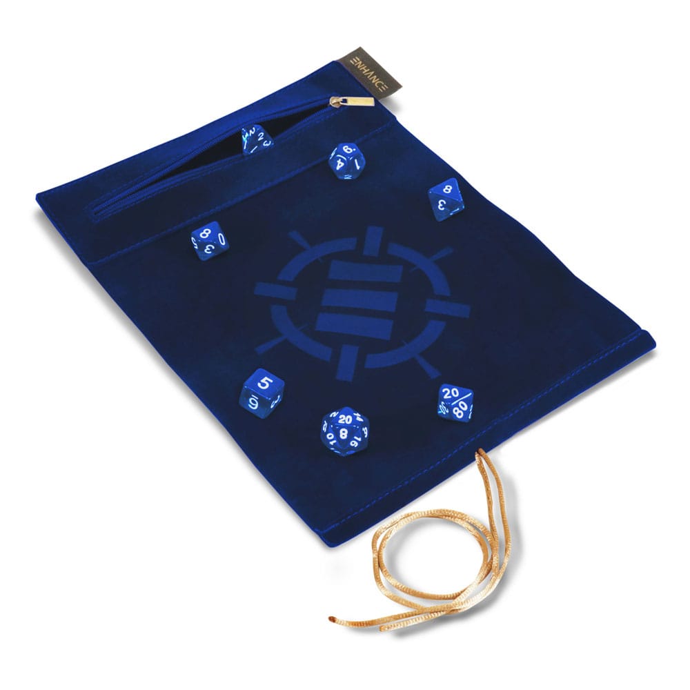 Enhance Tabletop Roll on a Scroll Bag with Dice Blue