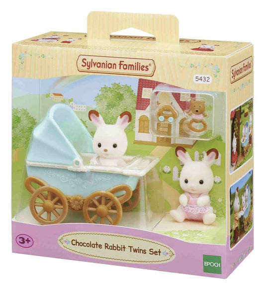 Sylvanian Families: Chocolate Rabbit Twins with Stroller Set