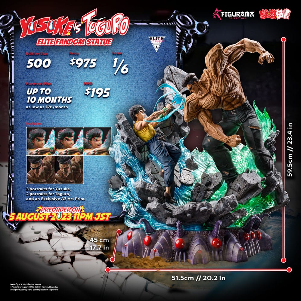 Yu Yu Hakusho Elite Exclusive Statue 1/6 Yusuke vs Toguro 59 cm Statues