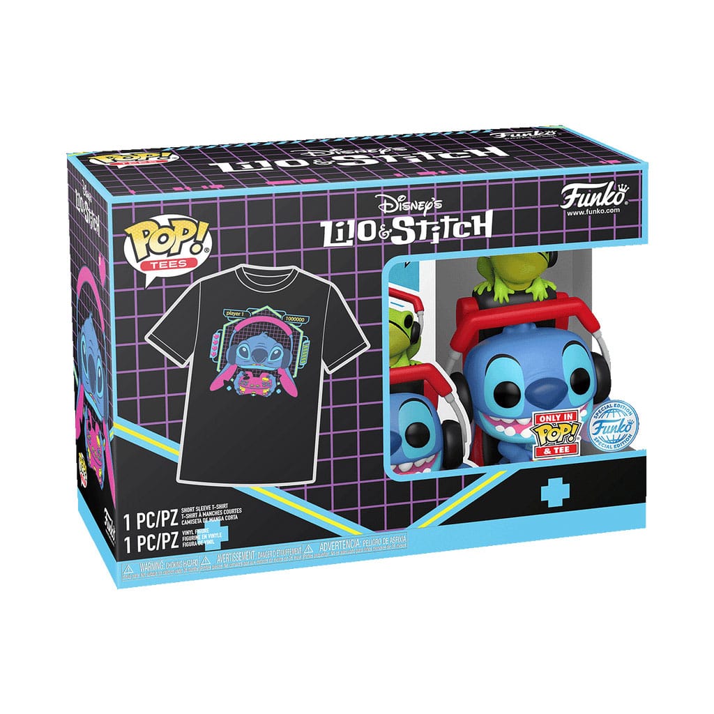 Lilo & Stitch POP! & Tee Box Gmr Stitch w/frog Size L