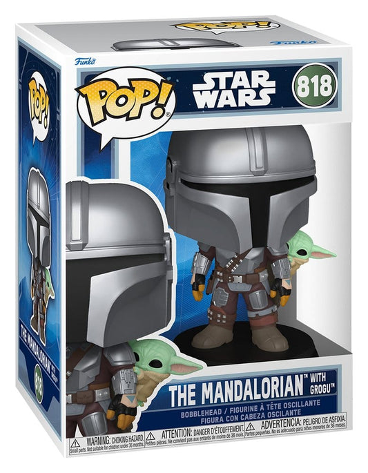 Star Wars: The Mandalorian and Grogu POP! Vinyl Bobblehead Figure The Mandalorian with Grogu 9 cm