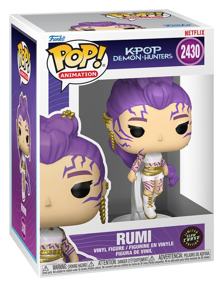 KPop Demon Hunters POP! Animation Vinyl Figures Rumi with Chase (Glow) 9 cm Assortment (6)