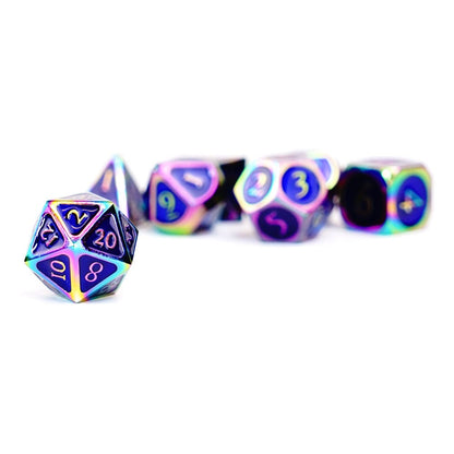FanRoll  Dice Set Rainbow with Blue Enamel (7)