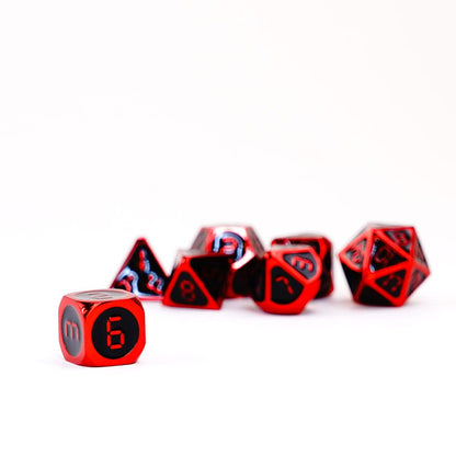 FanRoll  Dice Set Red with Black Enamel (7)