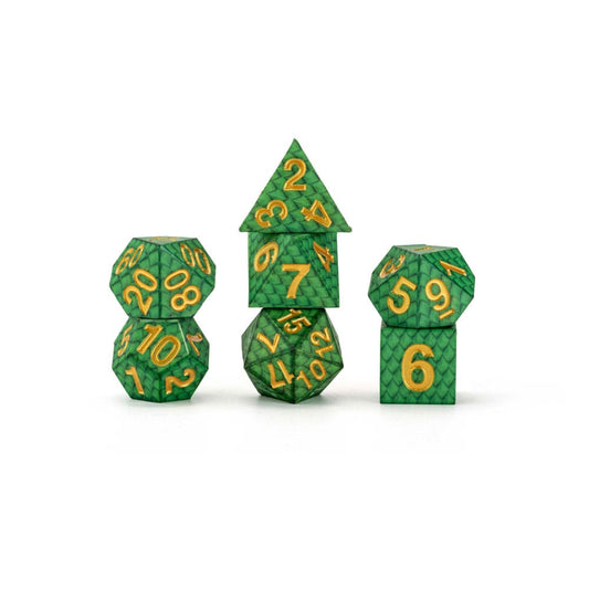 Dragon Storm Sharp Edge Silicone Dice Set Green Dragon Scales (7) Dice