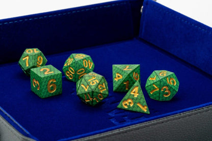 Dragon Storm Sharp Edge Silicone Dice Set Green Dragon Scales (7)