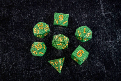 Dragon Storm Sharp Edge Silicone Dice Set Green Dragon Scales (7)