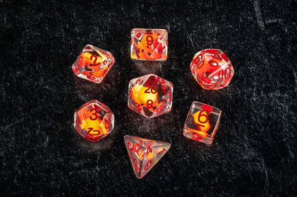 Dragon Storm Inclusion Dice Set Red Dragon (7)