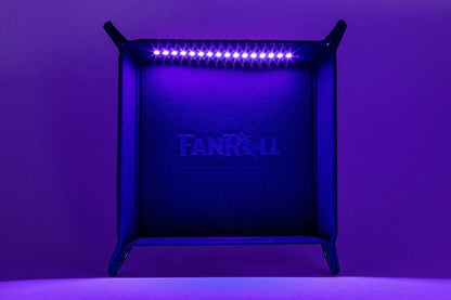 FanRoll Shadowlight Folding Blacklight Dice Tray Black
