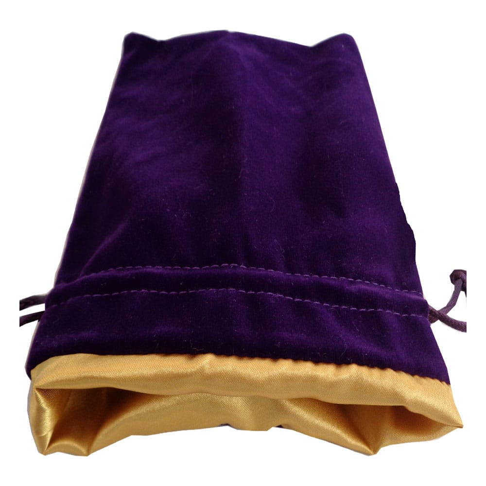 FanRoll Dice Bag Velvet Purple with Gold Satin Small